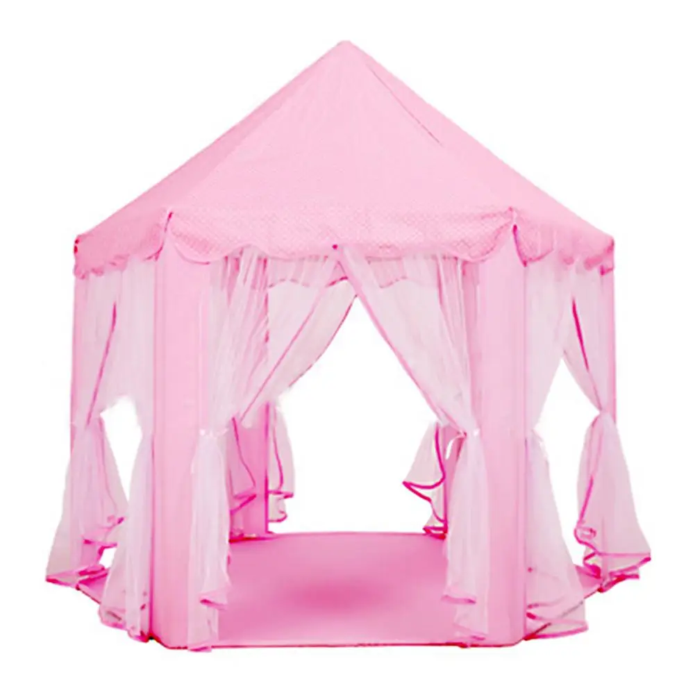 

Игровая палатка для девочек, шестиугольный Замок принцессы, дворец, палатки, детский игровой домик со звездами, для использования в помещен...