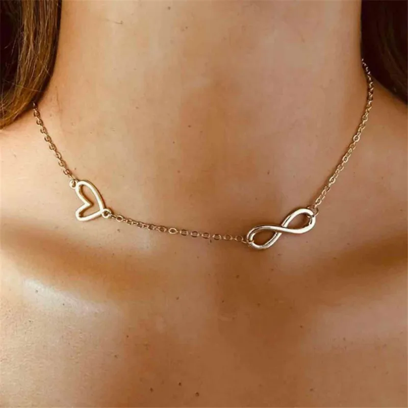 

Linked Circle Necklace For Women Minimalist Gold Chain Necklaces Pendant Collar Chokers Chains Bead Necklace Ladies Jewelry