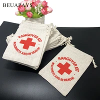 50pcs hangover kit in sickness and health first aid bag hemp safety emergency drawstring bundle canvas environmental protection