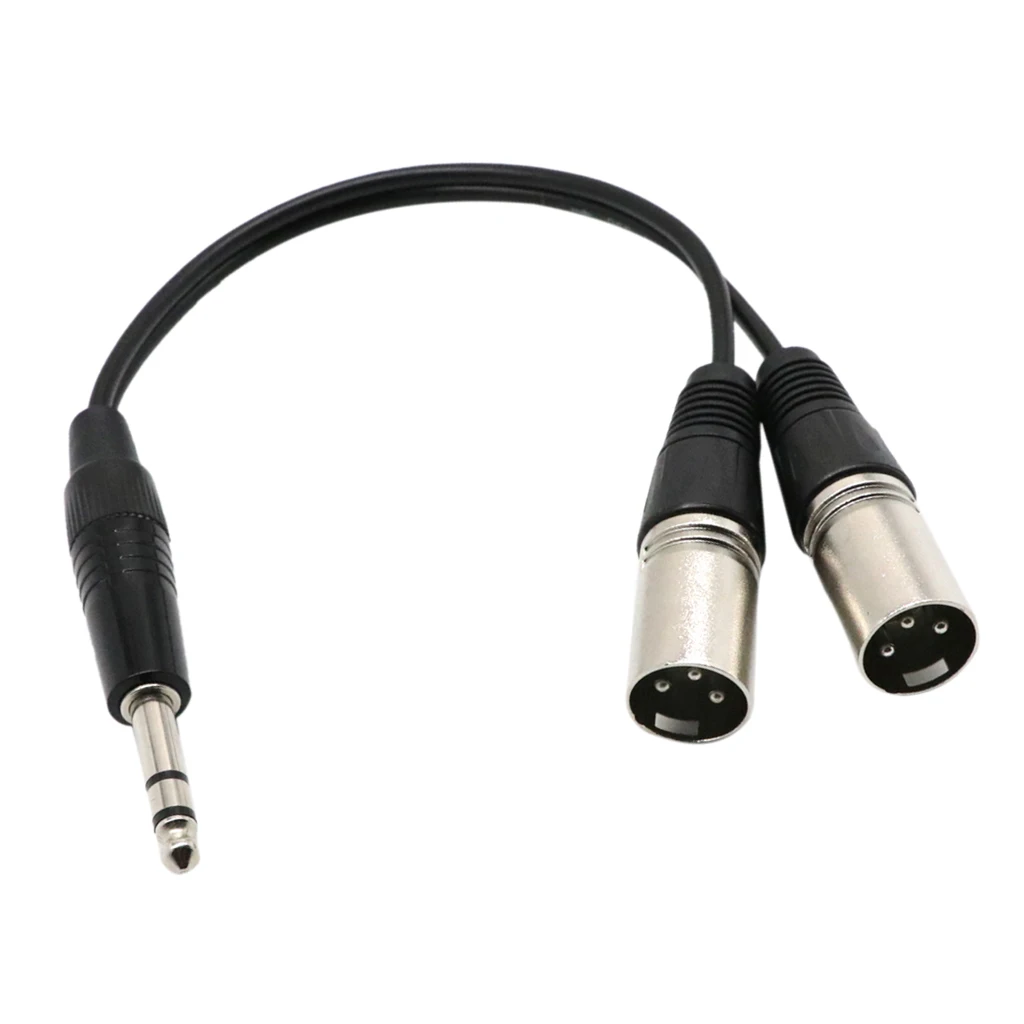 1 фута 1/4 &quot6 35 мм моно кабель для микрофона на 2 двух XLR штекеров 3-контактный