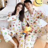 matching pajamas men women home clothing shin chanv anime costume kawaii mujer nightwear ladies autumn spring sleepwear couple
