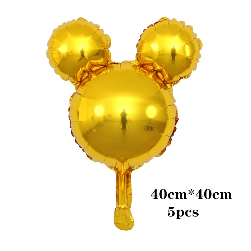 5pcs gold 1 шт. 116*64 см большая подставка Микки и Минни Маус Фольга воздушные шары, Классические игрушки надувной воздушный шар с гелием на день рождения воздушные шары вечерние поставки - Цвет: 5pcs gold