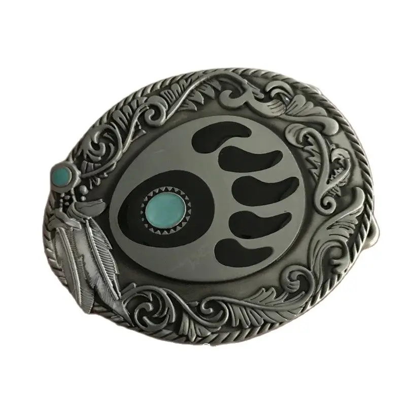 

Retail New Good quality 3D Feathers Cowgirl Cowboy Belt Buckle With Oval Metal Man Woman Jeans accessories Fit 4cm Wideth Belt