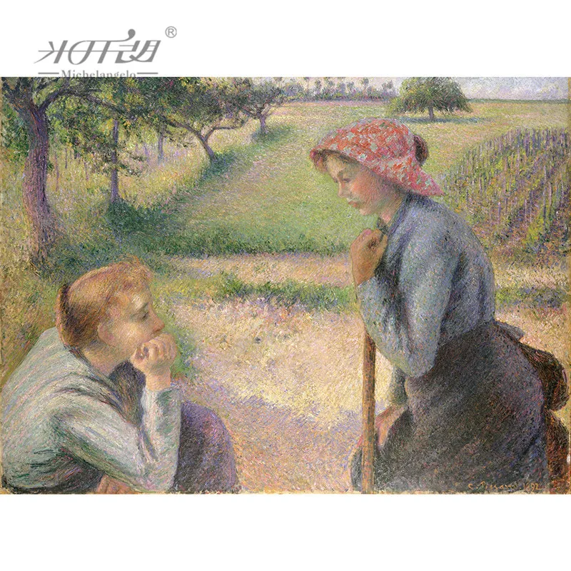 Деревянный пазл микеланжело 500 деталей Камиль Писсарро две крестьянские женщины