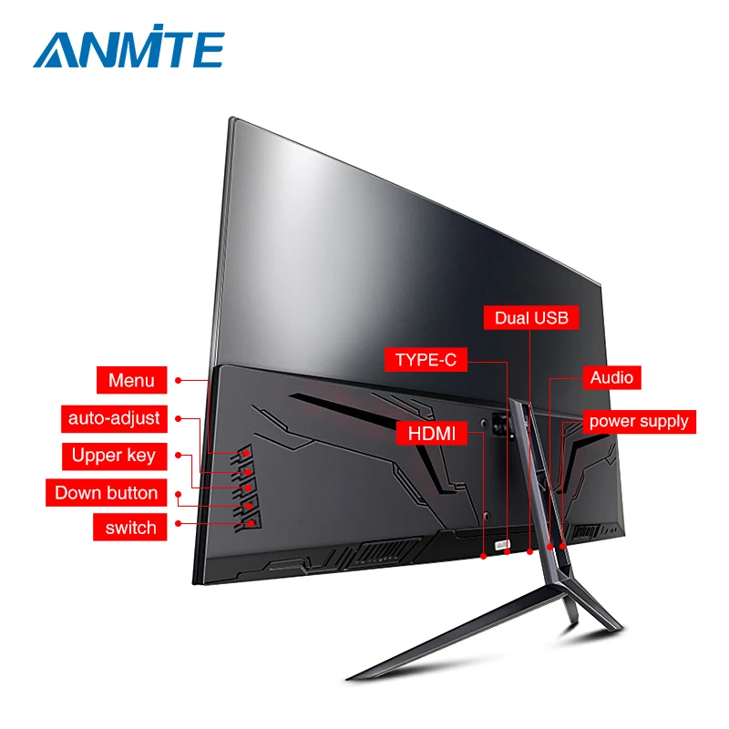 ANMITE 27-дюймовый 75 Гц HDR изогнутый FHD [1920 x 1080] монитор для игр на ПК с USB Type-C, HDMI, ультратонкий экран USB-C.