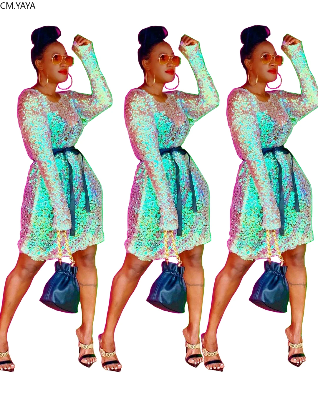 2019 Новинка сезон осень-зима женские платья длинный рукав Круглая горловина