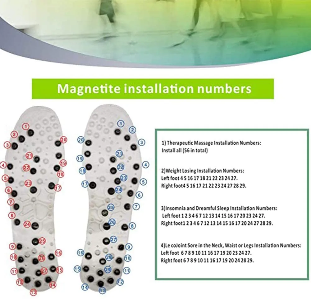 Магнитные массажные стельки для ухода за ногами подошвенный кровотечения