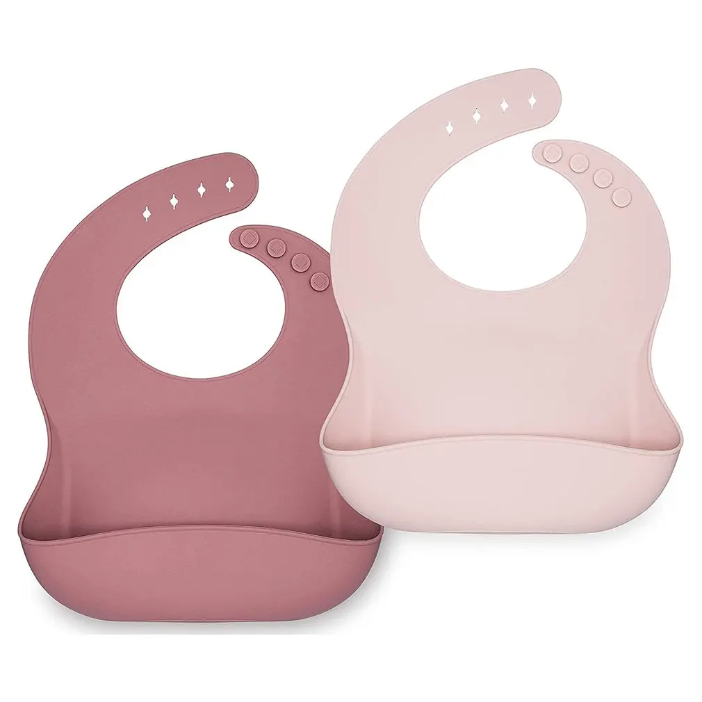 

Adjustable Waterproof Drip Bibs Soft And Edible Silicone Children's Gifts 2pcs Infant Bibs Cartoon Silicone Bib