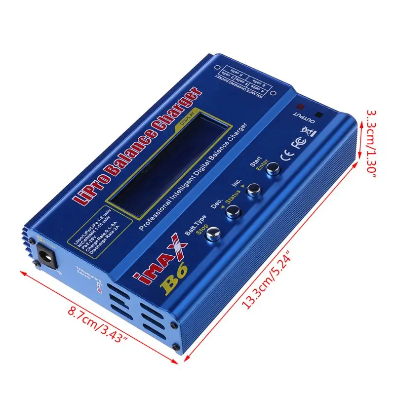 

iMAX B6 80W Battery Charger Lipo NiMh Li-ion Ni-Cd Digital RC IMAX B6 Lipro Balance Charger Discharger + 15V 6A Adapter 45BA