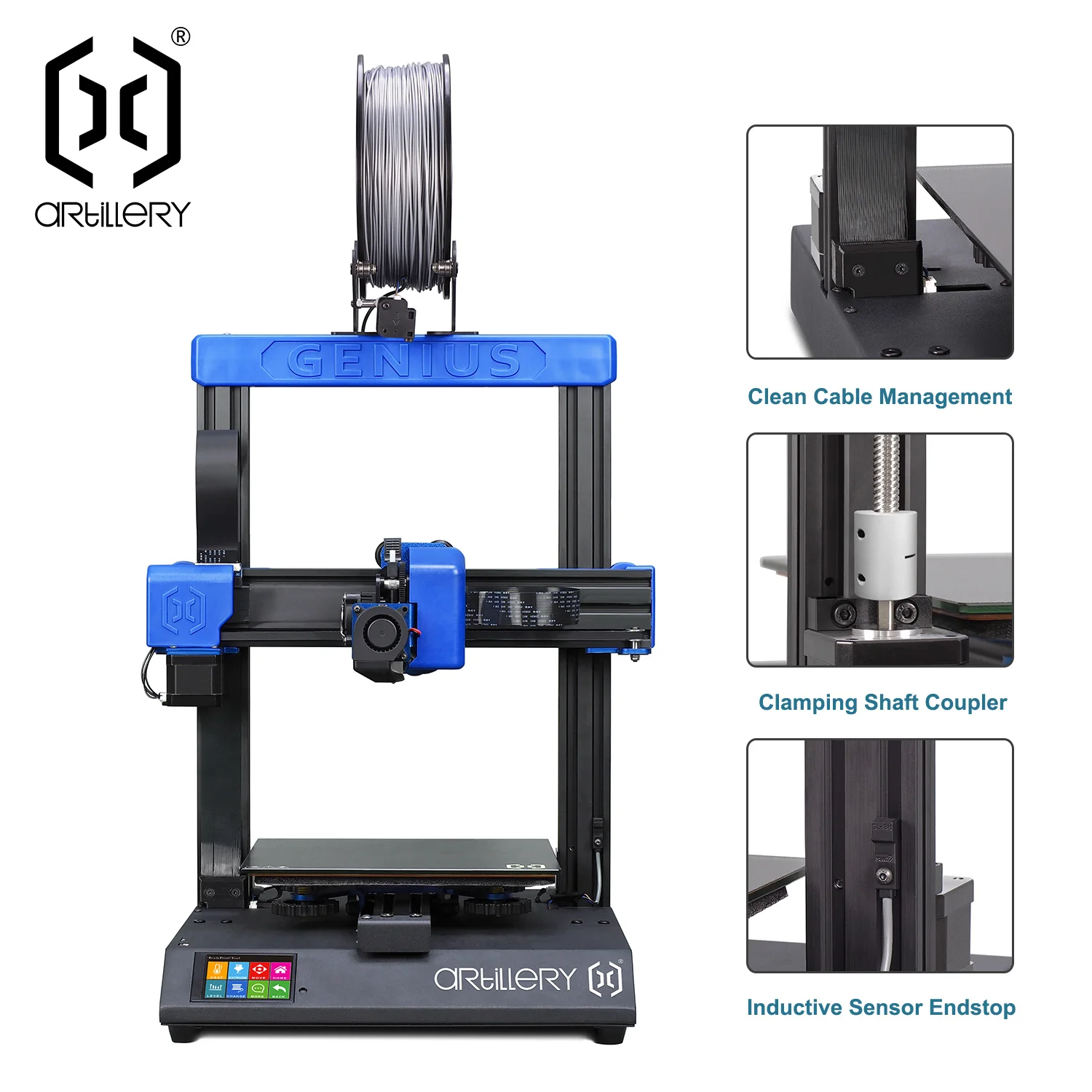 Artillery Genius 3D Printer Kit 220*220*250mm Print Size 0.4mm Nozzl Ultra-Quiet Stepper Motor TFT Touch Russian Free Delivery