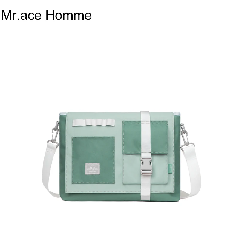 Зеленая ткань для защиты окружающей среды сумка через плечо женщин на девушек Ins
