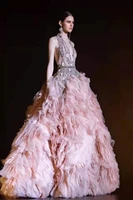 sexy v neck layers ruffl crystal beading prom dresses queens evening dresses atmospheric elegant fairy vestido de festa