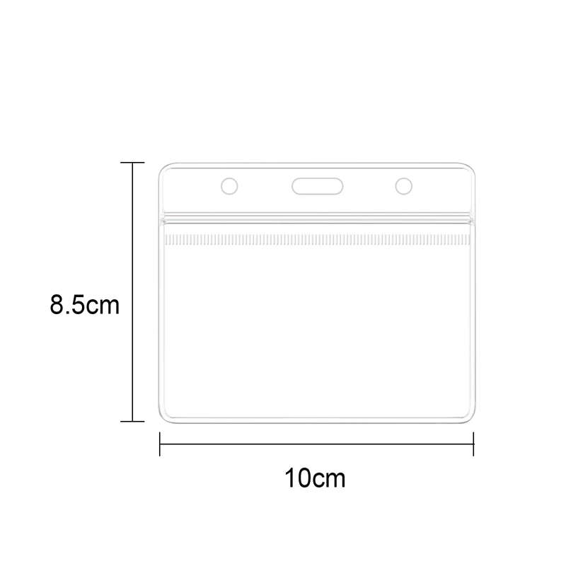 

1 set Horizontal Transparent Vinyl Plastic ID Card Badge Holder With Zipper Bag Case Badge Holder Accessories School Supply