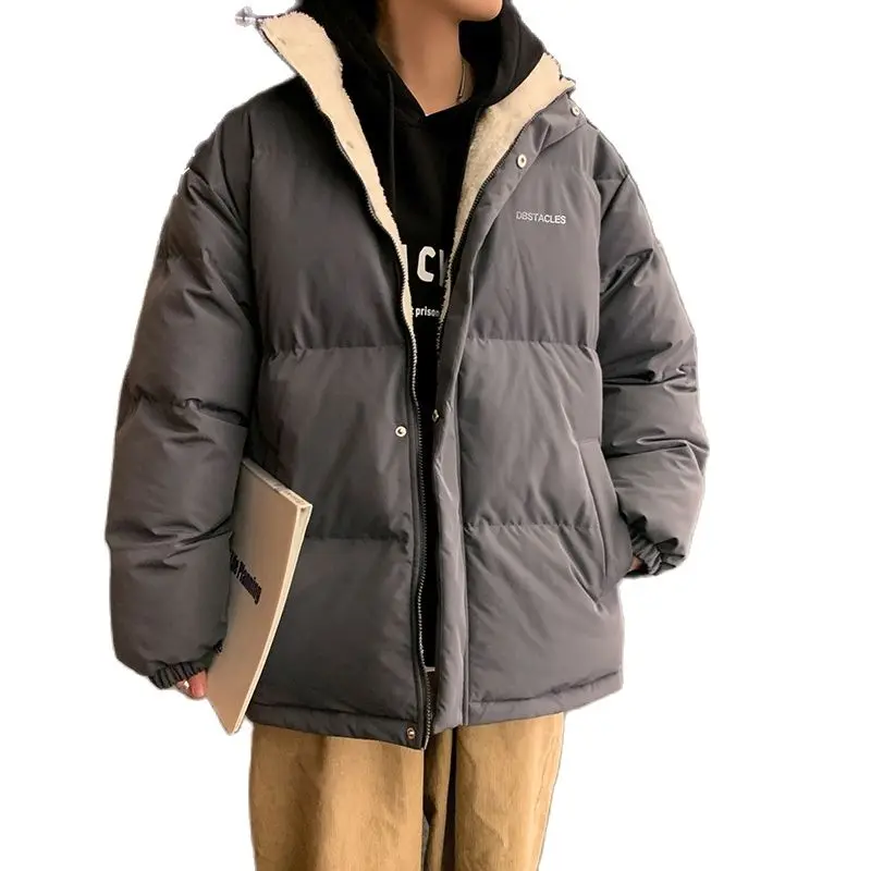 Мужская Утепленная куртка с буквенным принтом, теплая парка большого размера на флисе, повседневная куртка в Корейском стиле, для зимы от AliExpress RU&CIS NEW
