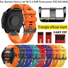 Sport watch Quick Fit Watchband For Garmin Fenix 6X 6X Pro 5X 3 3HR Silicone Easyfit Wrist Band Fenix 6 5 Plus wearable devices