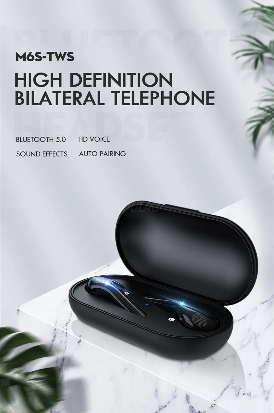 Bluetooth наушники 5,0 M6S TWS Беспроводная bluetooth-гарнитура для IOS Android водонепроницаемые наушники Handfree наушники fone de ouvido