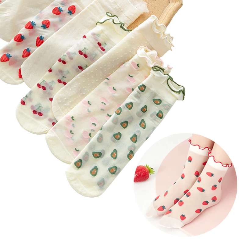 

1pair Socks Women's Tube Socks Spring And Summer Thin Japanese Lolita Lace Socks Cute Lightweight Breathable Tide Stockings