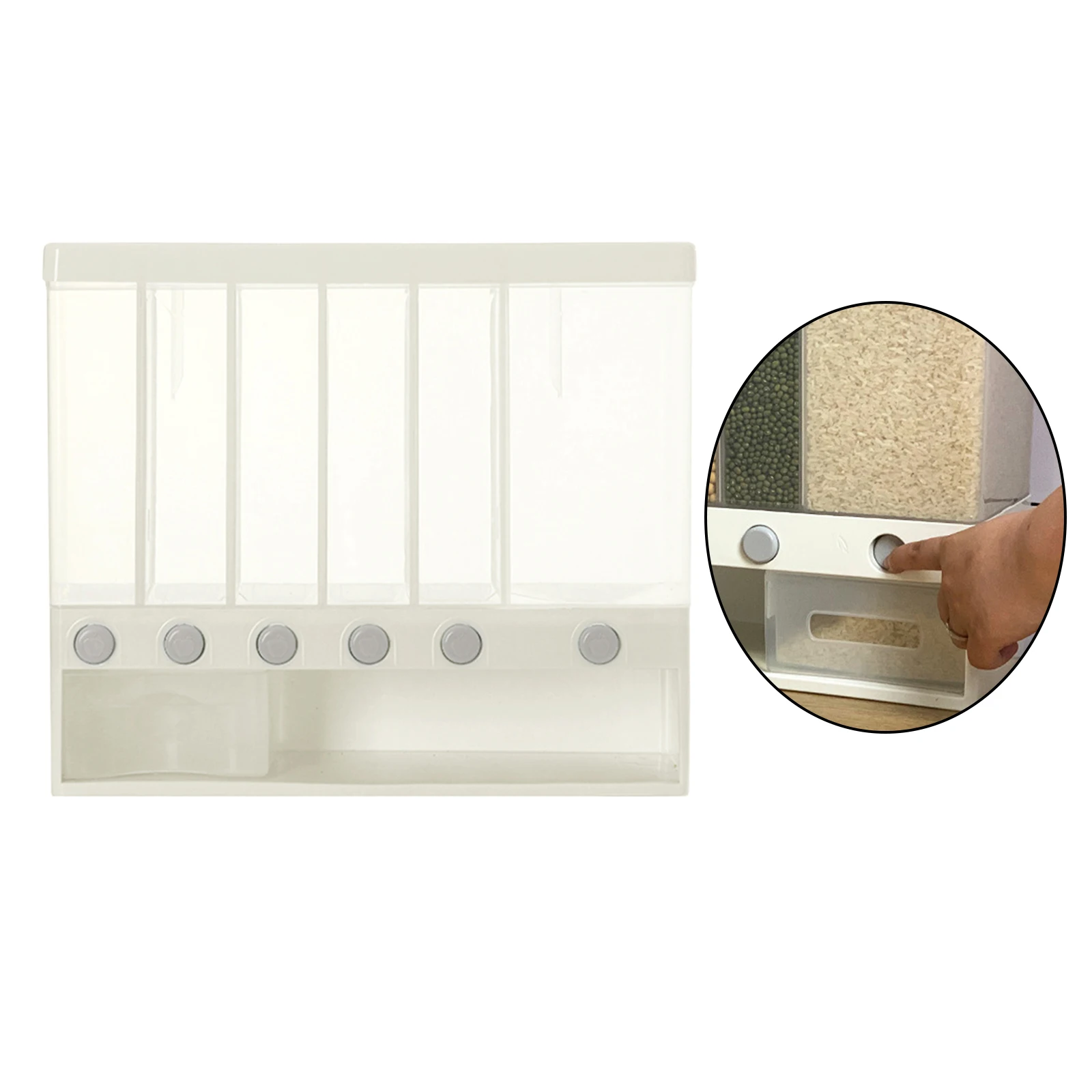 

10L Separate Grain Dispenser Dry Food Storage Containers Organizer Boxes Whole Grain Rice Buckets for Grain Rice Candy Kitchen