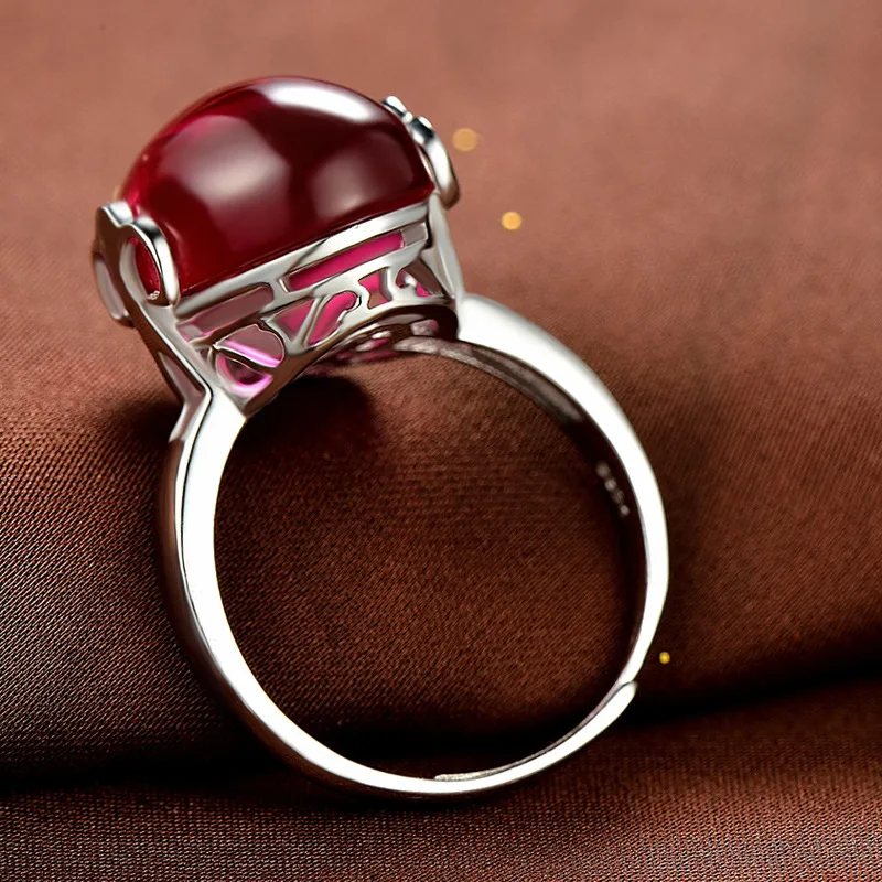 Женское кольцо с рубином YINHED роскошное красное натуральным камнем ювелирное