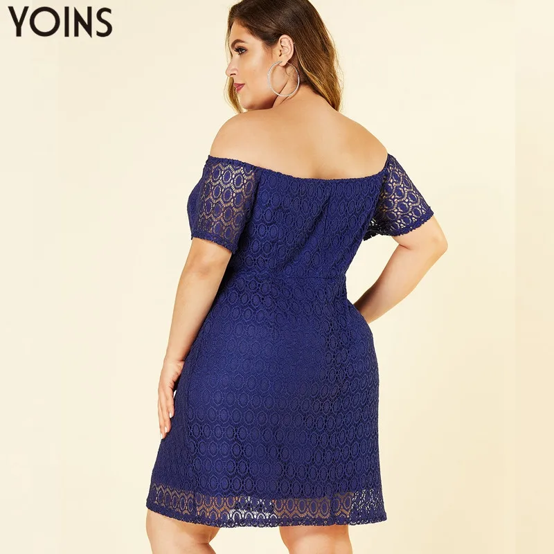 YOINS стильные сексуальные кружевные платья с открытой спиной и открытыми плечами