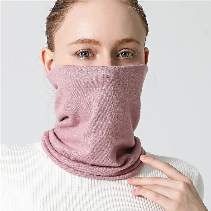 

2021 Ring Winter Neck Scarf Lady Solid Cotton-like Collar Scarves Women Men Warm Children Bandana Snood Infinity Magic Neckscarf