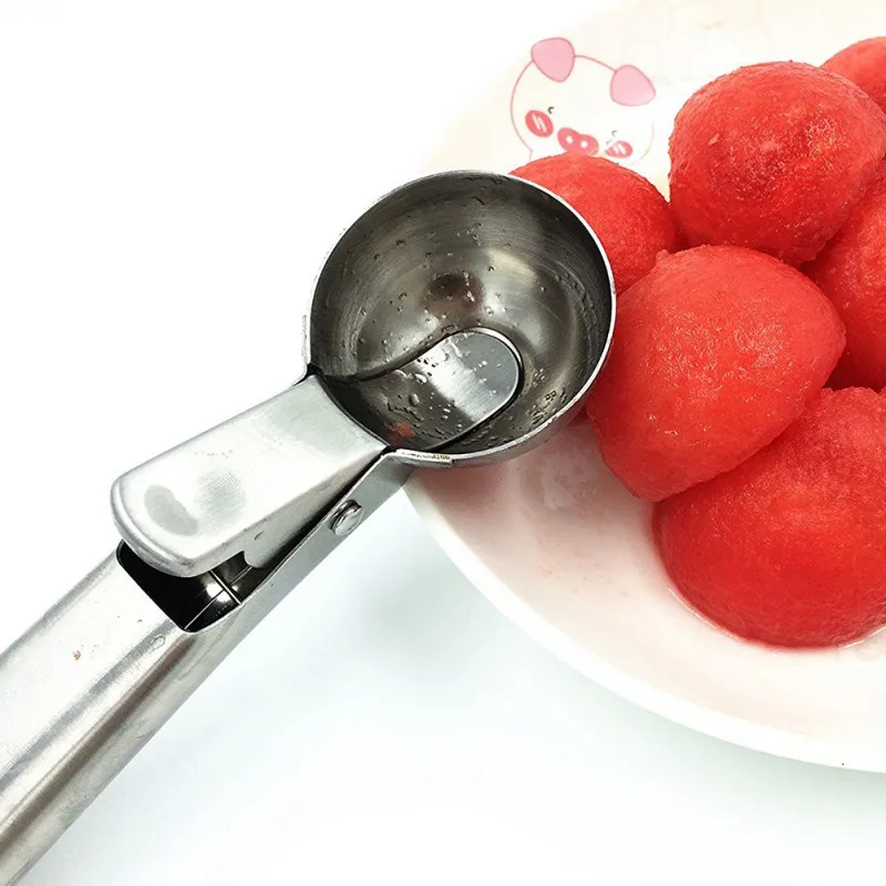 

Ice Cream Scoops Stainless Steel Ice Ball Digger Non-stick Fruit Watermelon Ice Cream Baller Scoop Stacks Spoon Kitchen Tools