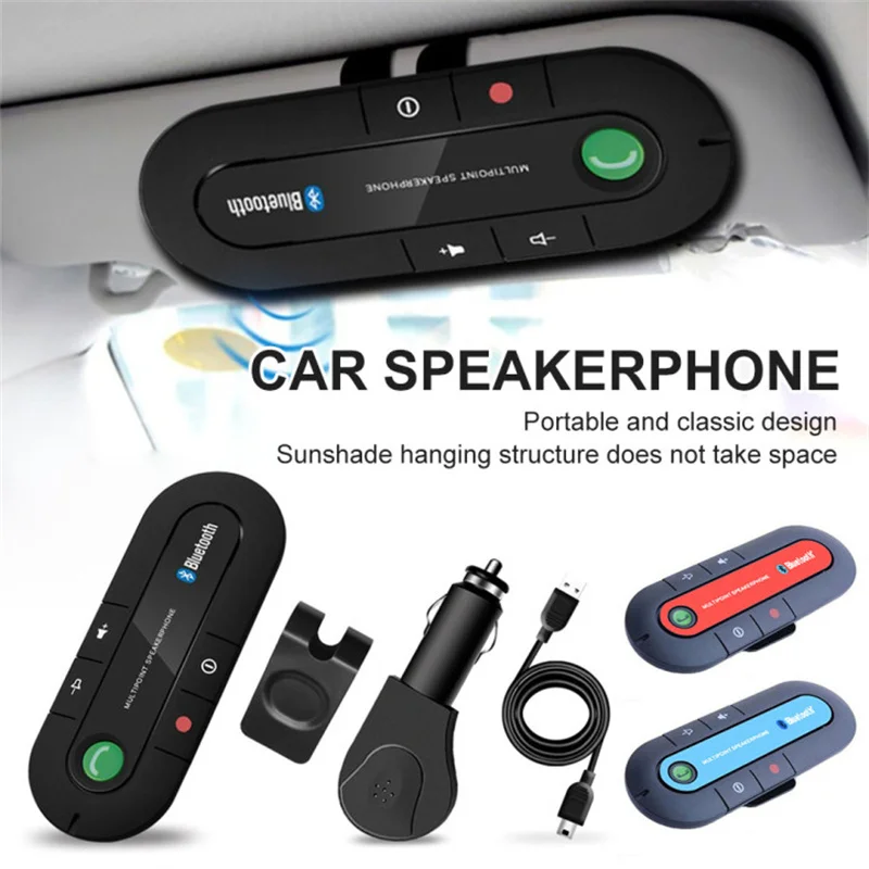 

Car Speakerphone V4.1+EDR Wireless Handsfree Call Noise-Cancelling Speaker Car Kit With Magnetic Car Visor Clip