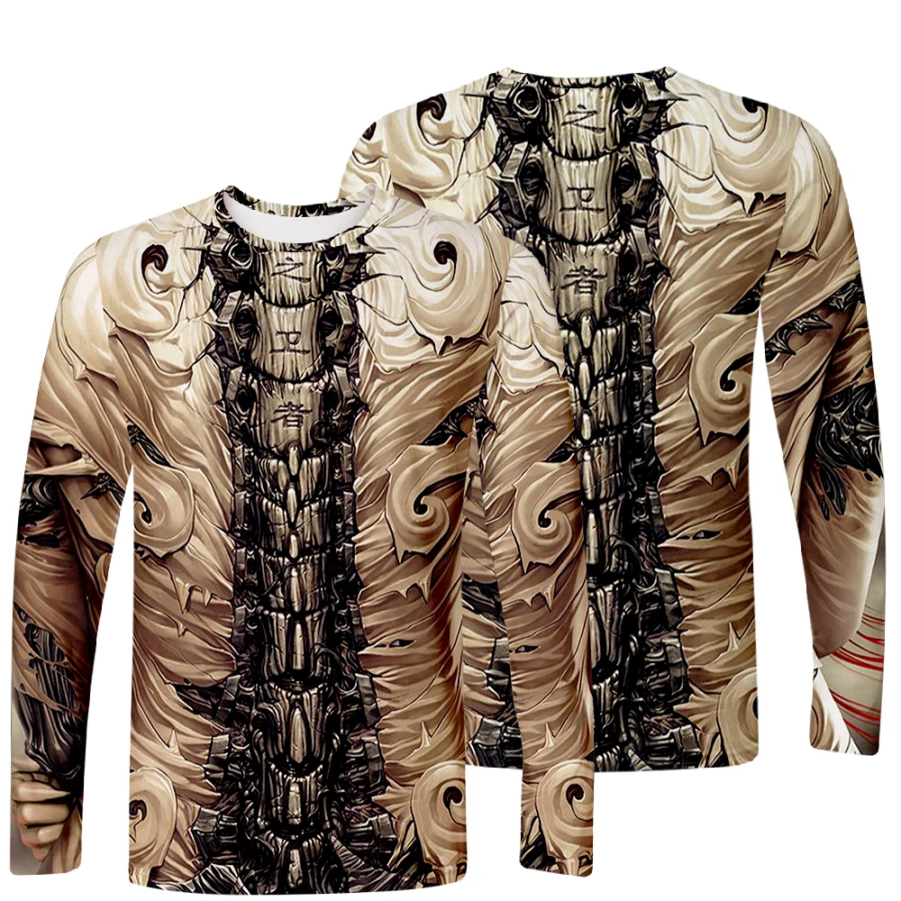 

New Fashion 3D Abstract Art Personalized High Quality Fabric Casual Wild Street Wear Fashion Mens Long Sleeve 3D Tshirts