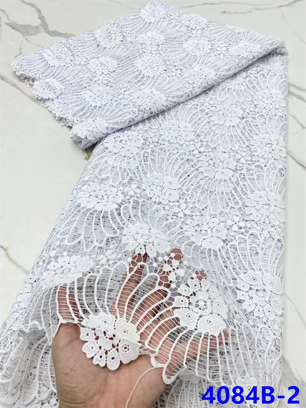 NI.AI Новая модная африканская гипюровая чистая кружевная ткань молочный шелк