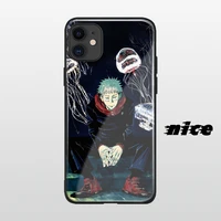 Yuji Itadori Jujutsu Kaisen Anime Glass Soft Silicone Phone Case FOR IPhone Plus Mini Pro Max Cover Shell
