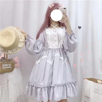 coolfel summer japanese vintage lolita dress women soft girl lace trim short sleeve fairy dresses sweet