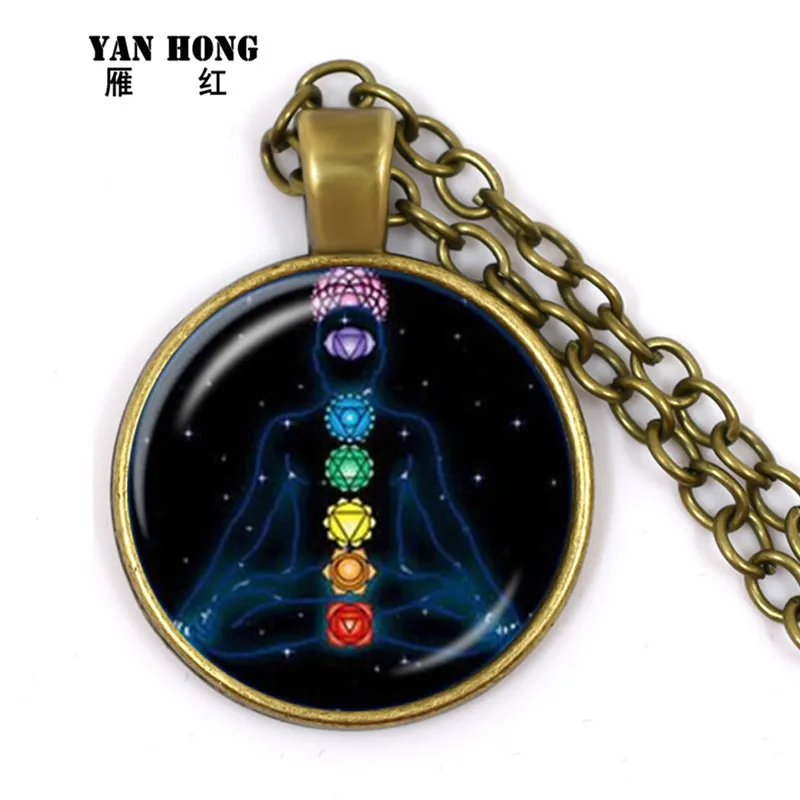 7 Рэйки лечение чакры ожерелье Будда йога кулон для медитации и символ ом