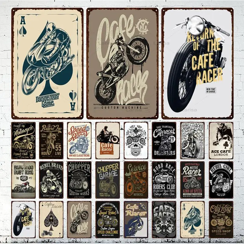 

Vintage Motorcycles Tin Sign Retro Motor Garage Decor Wall Art Metal Plate Signs for Man Cave Pub Bar Home Decoration