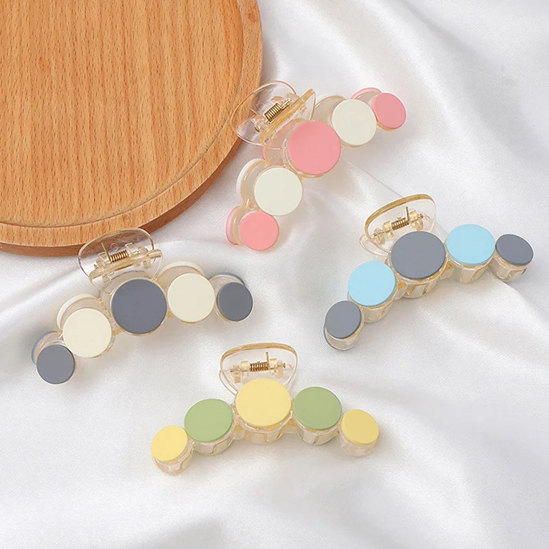 

Claw Clip For Women Tough Colorful Plastic Hair Claw Large Size Hair Clamps Claw Color Blocking Large Grab Clip Chic Hair