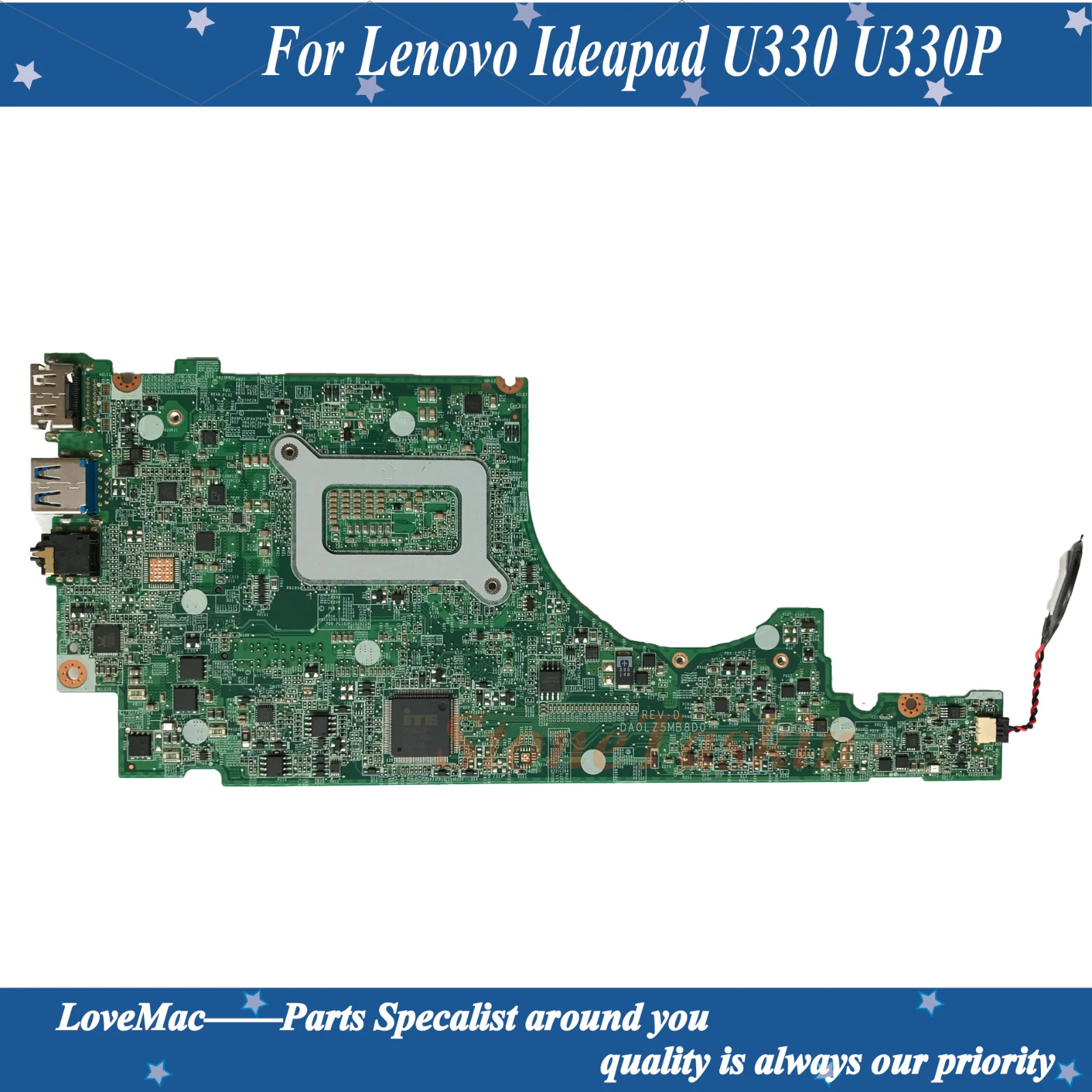 Высокое качество DA0LZ5MB8D0 Rev:D для Lenovo Ideapad U330 U330P материнская плата ноутбука SR1EN I3-4030U