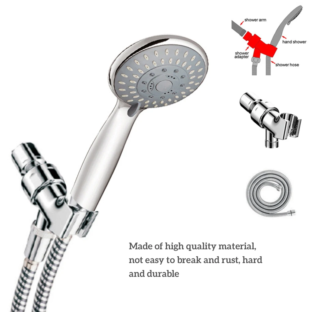 

Rain Shower Head Hose Bracket Set Stainless Steel Water Saving Showerhead Handheld Bath Spray Bathroom SPA Nozzle Accessories
