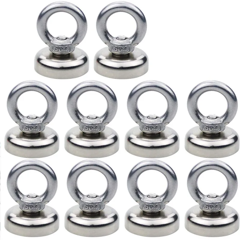

18KG Pulling Force Rare Earth Magnetic Hook Countersunk Hole Eyebolt Home Kitchen Workplace Office and Garage Pack of 10