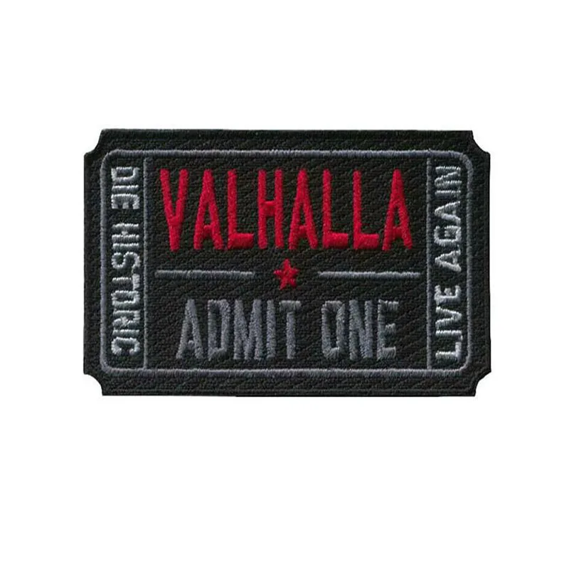 1 Piece Embroidery Badge Valhalla Warlock Wix Mad Madison Denim Jacket Decoration Patch To Send Face Black White 7.62 *5.08cm | Дом и сад