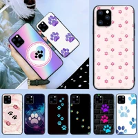 dog footprints dog paws phone case for iphone 6 7 8 plus 11 12 promax x xr xs se max back cover