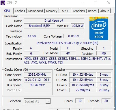 Процессор Intel ЦП Xeon E5-4620V4 QS 2 10 ГГц 10-ядерный 25M LGA2011-3 E5-4620 v4 E5 4620v4 Бесплатная
