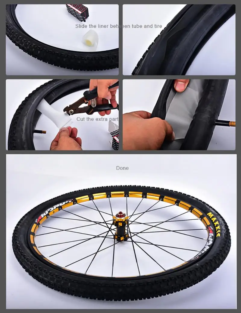 2pcs Bicycle Tire Liner Puncture Proof Belt Protection Pad MTB Stab Anti-rolling Tires Mat Tyre Protector Tapes | Спорт и