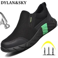 indestructible work shoes breathable safety shoes men working sneakers puncture proof industrial shoes men loafers steel toe