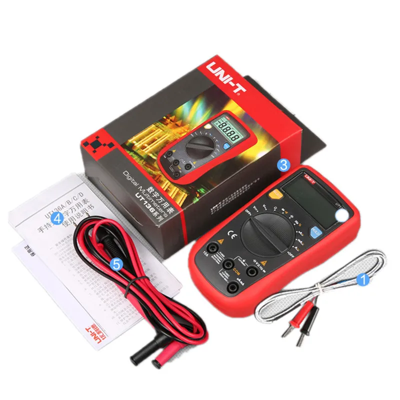 UNI-T мультиметр UT136A UT136B UT136C UT136D ЖК-цифровой мультиметры AC/DC Ток Сопротивление