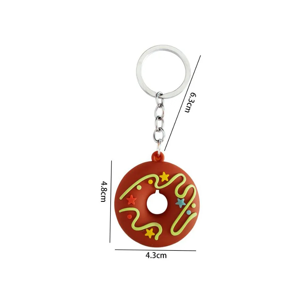 Новинка 2022 брелок в виде пончика мультяшный для автомобиля искусственный из ПВХ
