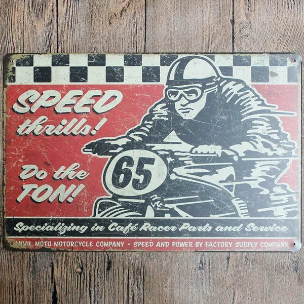 

Metal Tin Sign Speed Thrills! Metal Signs Tin Plate Home Pub Bar Wall Painting Decor