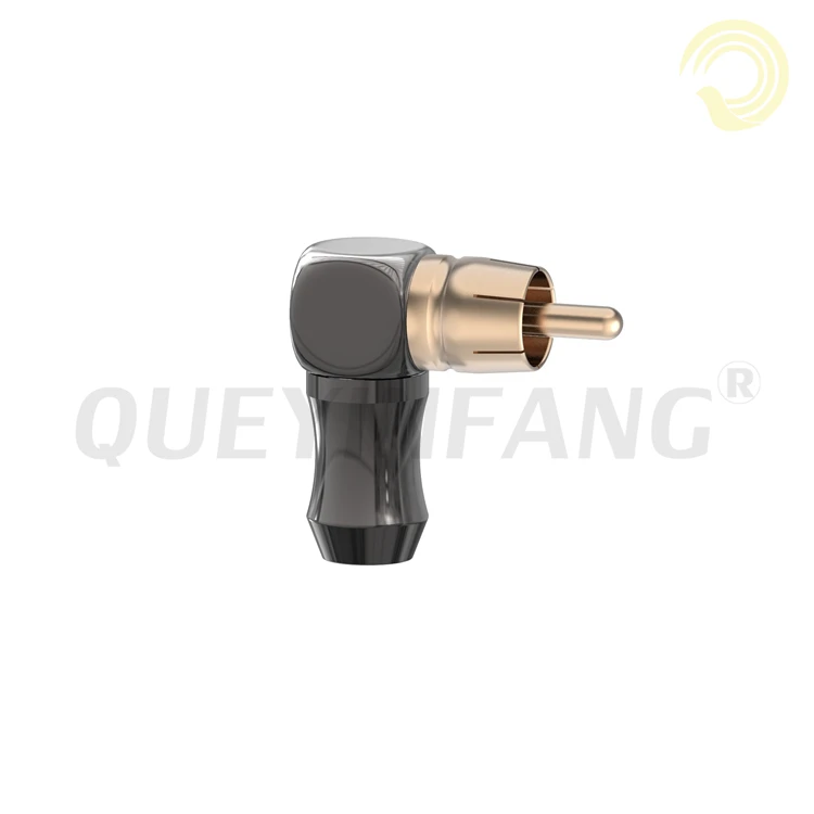 QUEYINFANG RCA мужской разъем под прямым углом Hi Fi клеммы Высокое качество позолоченный