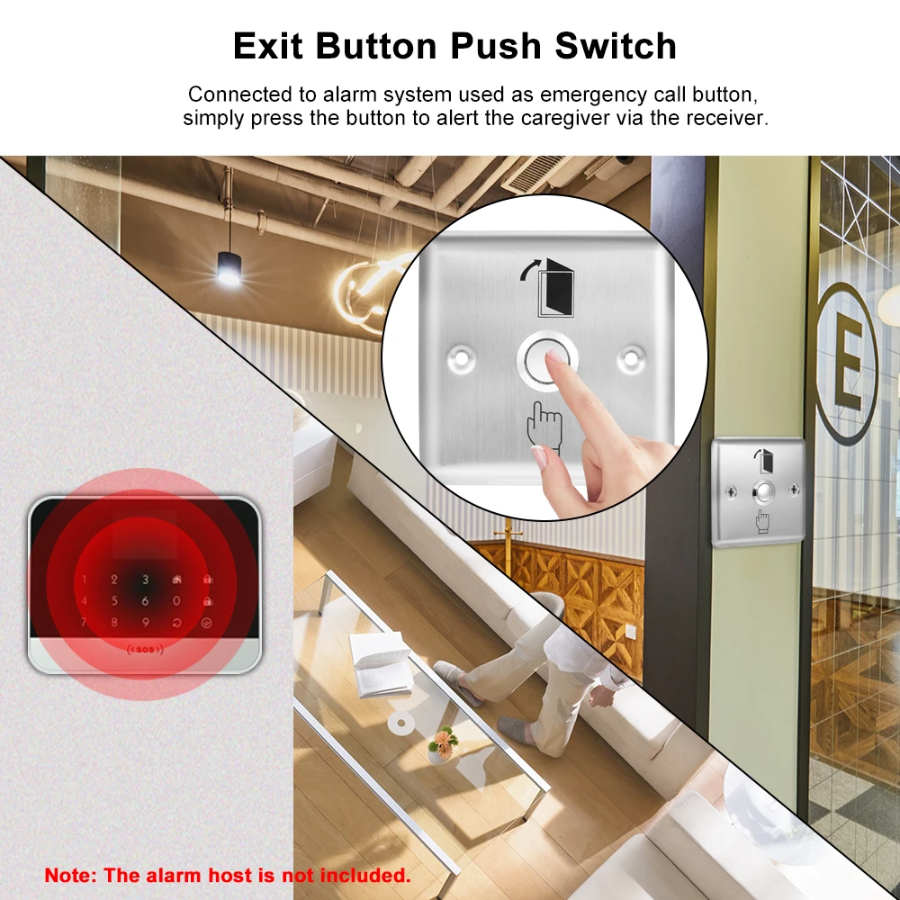 Кнопка дверного выхода из нержавеющей стали электронный дверной замок без COM