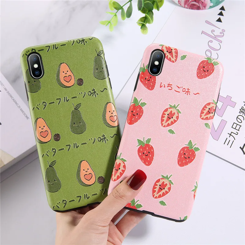 Lovebay Pink Peach Green Avocado Fruits Soft TPU Phone Case For iPhone X XS Max XR 7 8 6 6S Plus Coque Cute Silicone Back Cover |