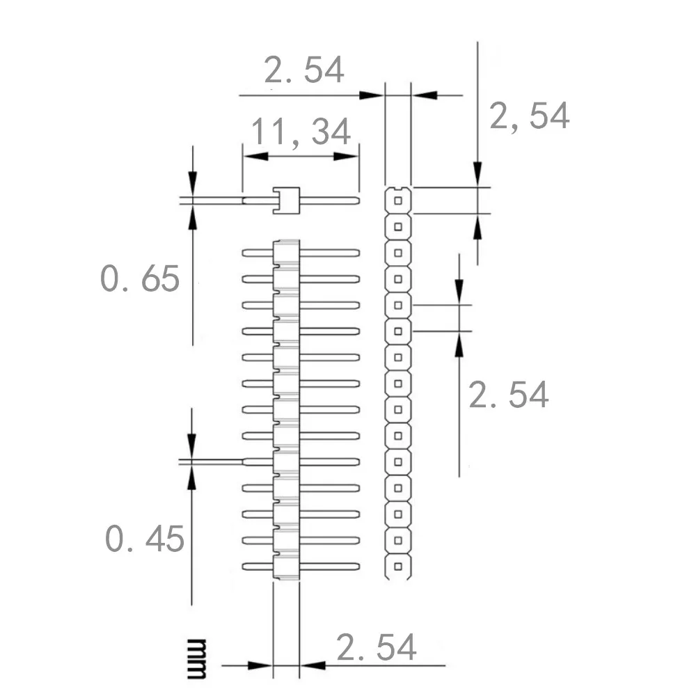 40 Pin 1x40 Single Row Male and Female 2.54 Breakable Header PCB JST Connector Strip for Arduino Black | Обустройство дома