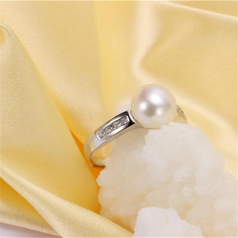 Dainashi High Quality 100% Genuine Freshwater Cultured Pearl Adjustable Ring Vintage 925 Sterling Silver Zircon for Women | Украшения и